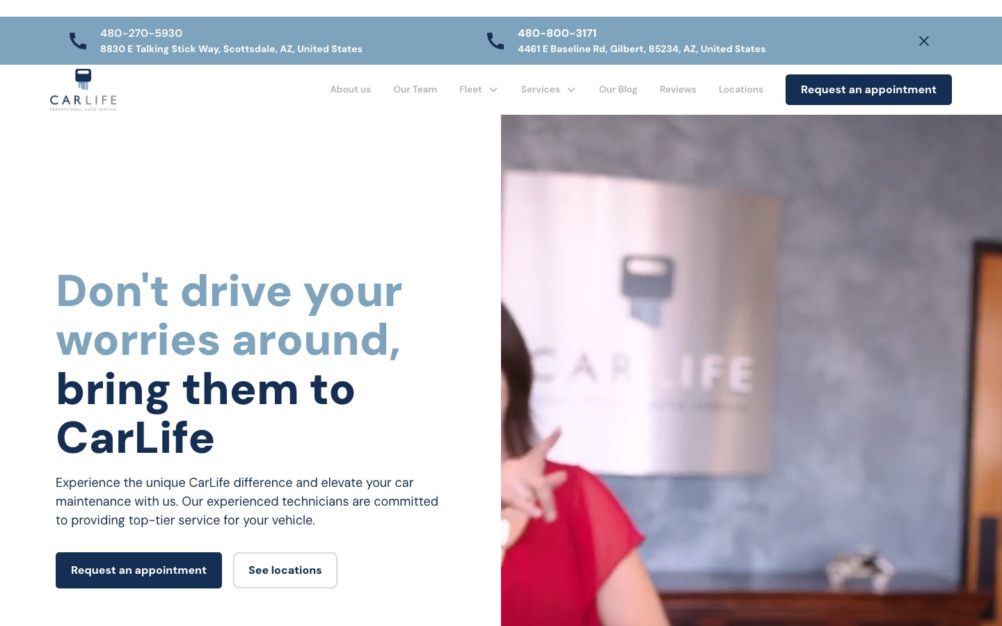 CarLife Auto Care website screenshot