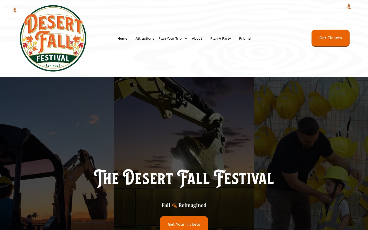 Desert Fall Festival website screenshot