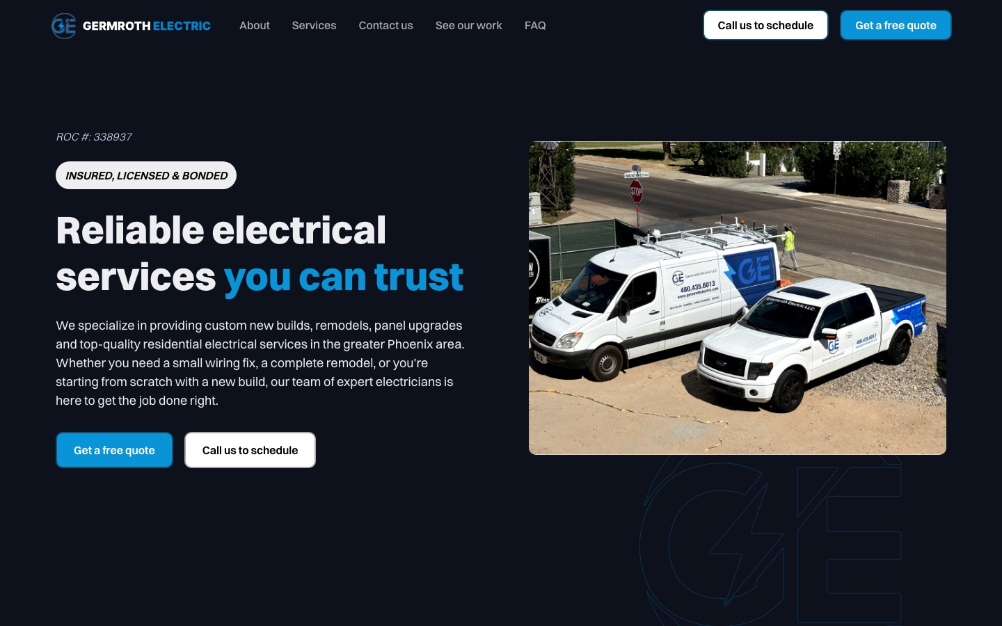 Germroth Electric website screenshot