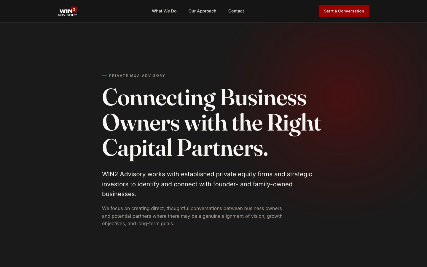 Win2 Advisory website screenshot